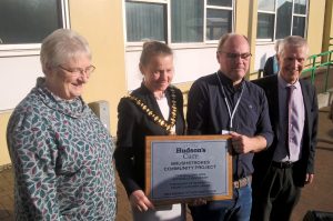 Sr Margaret Walsh, Cllr Ann Jaron, Dave Newall and Andy Quinn at the launch of Brushstrokes new centre